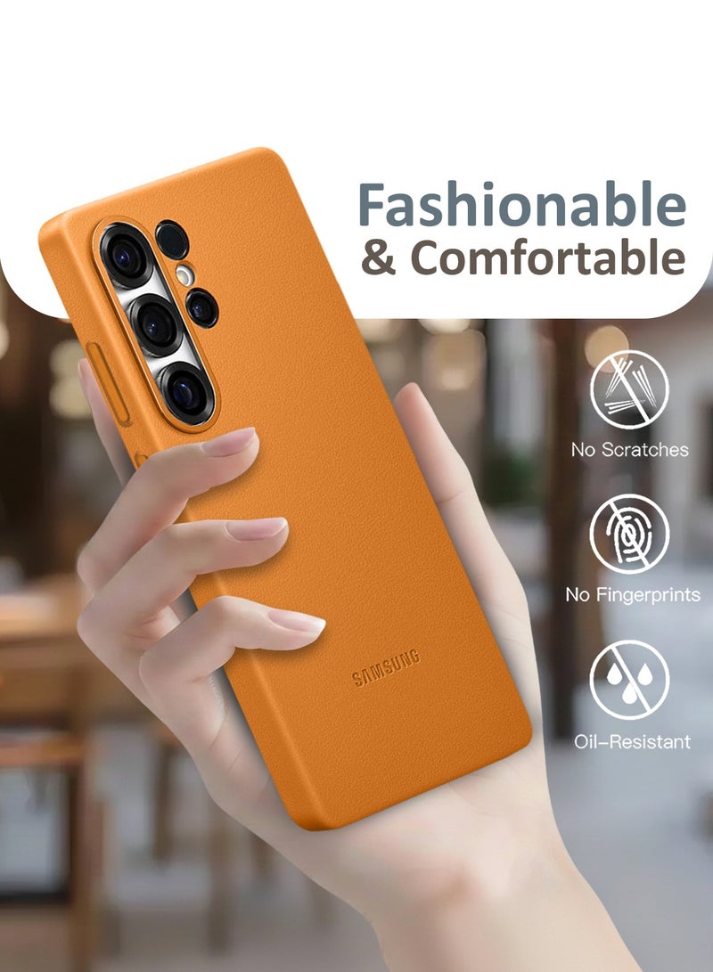 CATANES Leather Case for Samsung Galaxy S26 Ultra, Leather Back Cover, Shockproof Protective Shell, Elegant Matte Finish- Cosmic Orange - Image 4